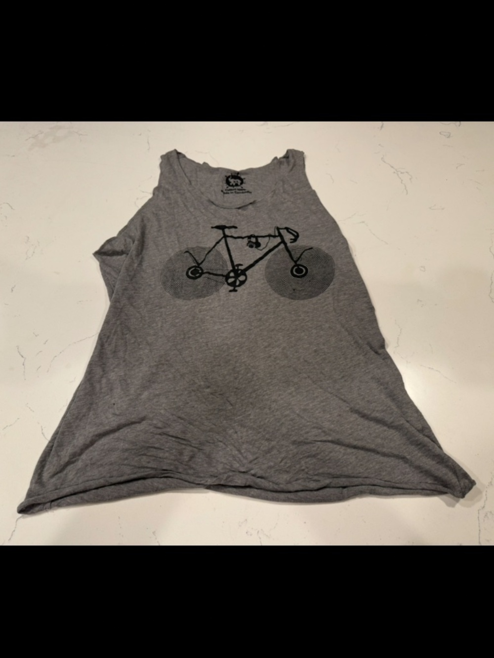 Women’s XL Gray Bicycle Graphic Flowy Tank Top Sleeveless Cotton